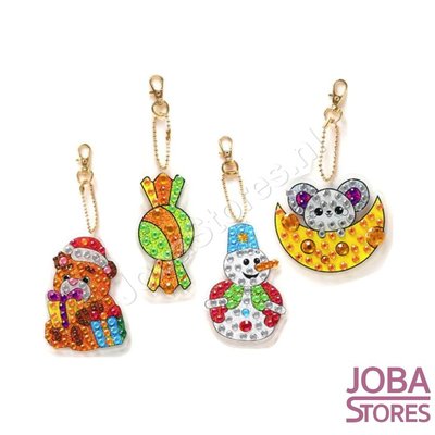 Diamond Painting Schlüsselbund Set Weihnachten 11 (4 Stück)