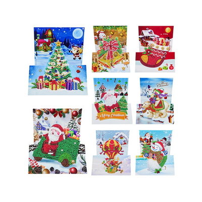 Diamond Painting 3D Weihnachtskarten Set 02 (8 Karten)