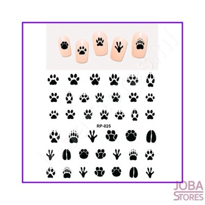 Nail Sticker Set Paws (6 Blatt)