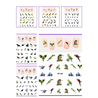 Nagelsticker Set Vögel (150 Sticker)