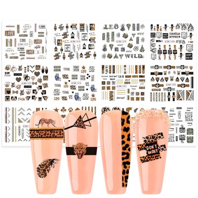 Nagelsticker Set Leopardenmuster (350 Sticker)