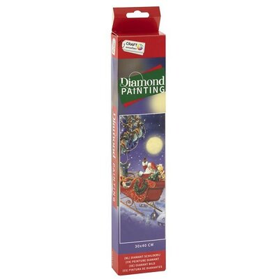 Grafix Diamond Painting Weihnachtsschlitten 30x40cm - Rund