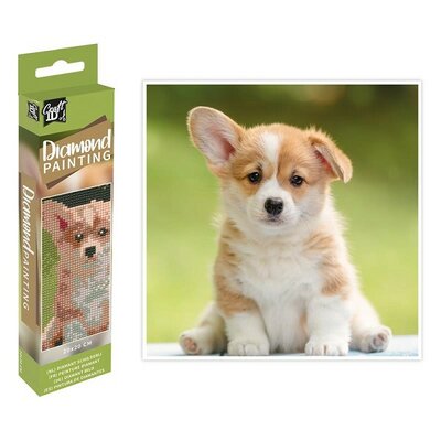 Grafix Diamond Painting Hund 20x20cm (runde Steine)