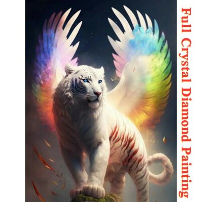 Crystal Diamond Painting Tiger bunt 05 (Größe Ihrer Wahl)