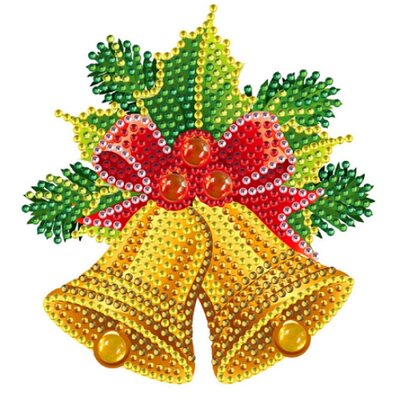Diamond Painting Weihnachtssticker groß Weihnachtsglocken 01 (14cm)