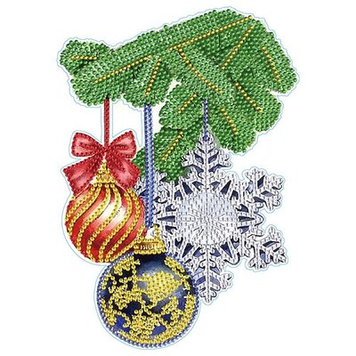 Diamond Painting Weihnachtsaufkleber große Weihnachtskugeln 01 (23cm)