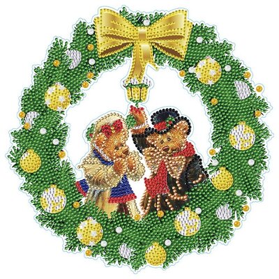 Diamond Painting Weihnachtssticker großer Weihnachtskranz 01 (22cm)