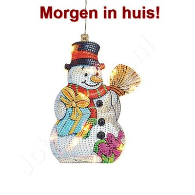 Diamond Painting Hängende Weihnachtslampe (Schneemann)