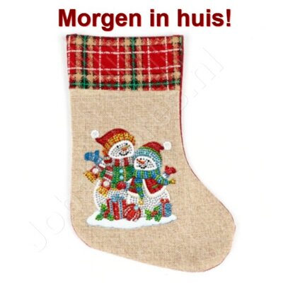 Diamond Painting Weihnachtssocke 01 (Schneemänner/30cm)