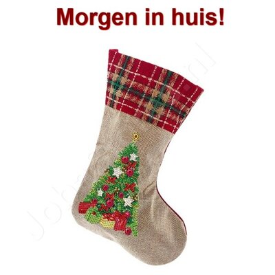 Diamond Painting Weihnachtssocke 02 (Weihnachtsbaum/30cm)