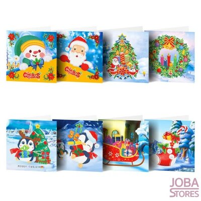 Diamond Painting Weihnachtskarten Set 10 (8 Stück)