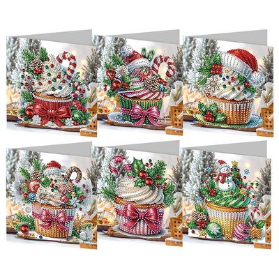 Diamond Painting Weihnachtskarten Set 14 (6 Stück)