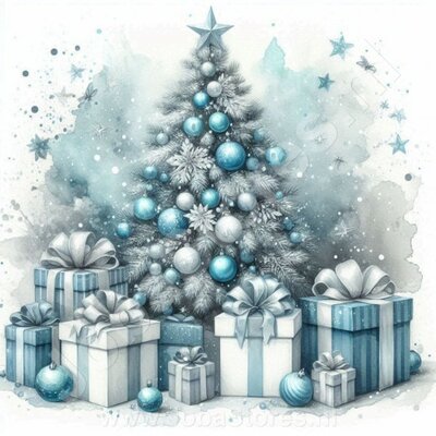 Diamond Painting Bunter Weihnachtsbaum 04