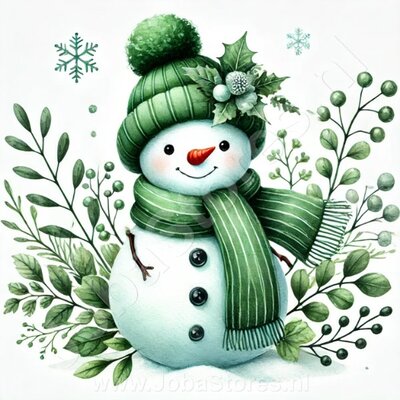 Diamond Painting Schneemann Grün