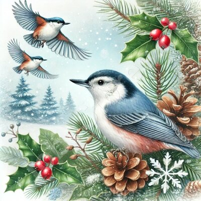 Diamond Painting Weihnachtsvogel - Kleiber